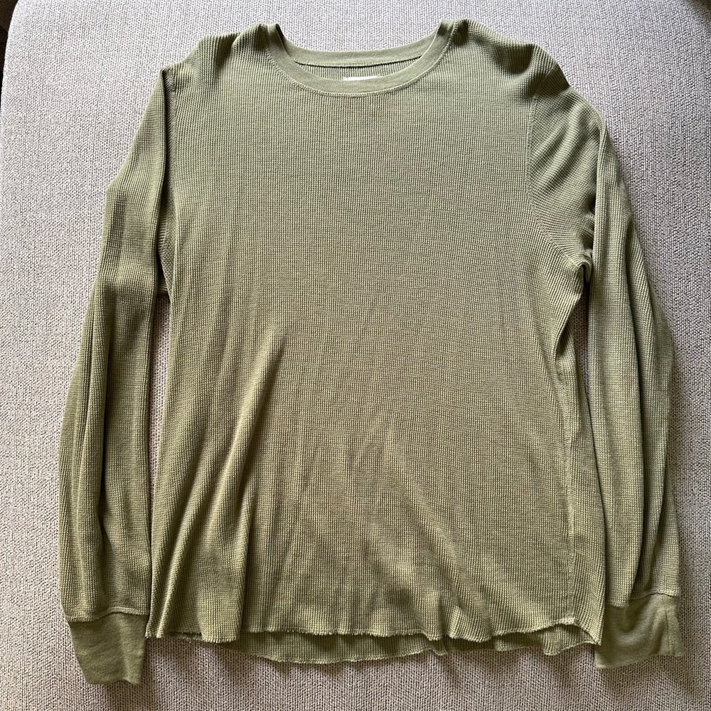 BDG Textured Olive Long Sleeve Shirt